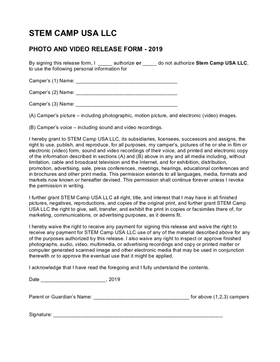 Stem Camp USA Photo & Video 2019